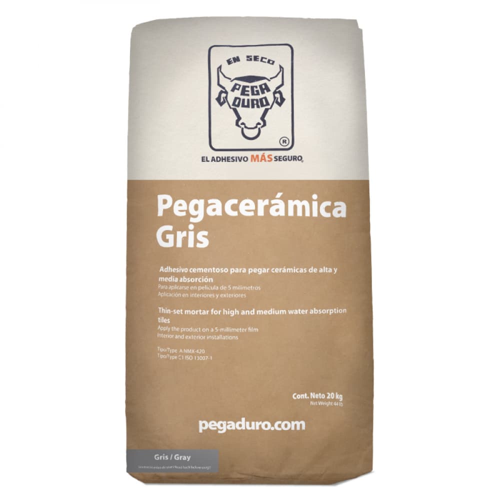 Cemento cola pegaceramico gris Pegaduro (20 kg / 44 lb) - Miniatura 5