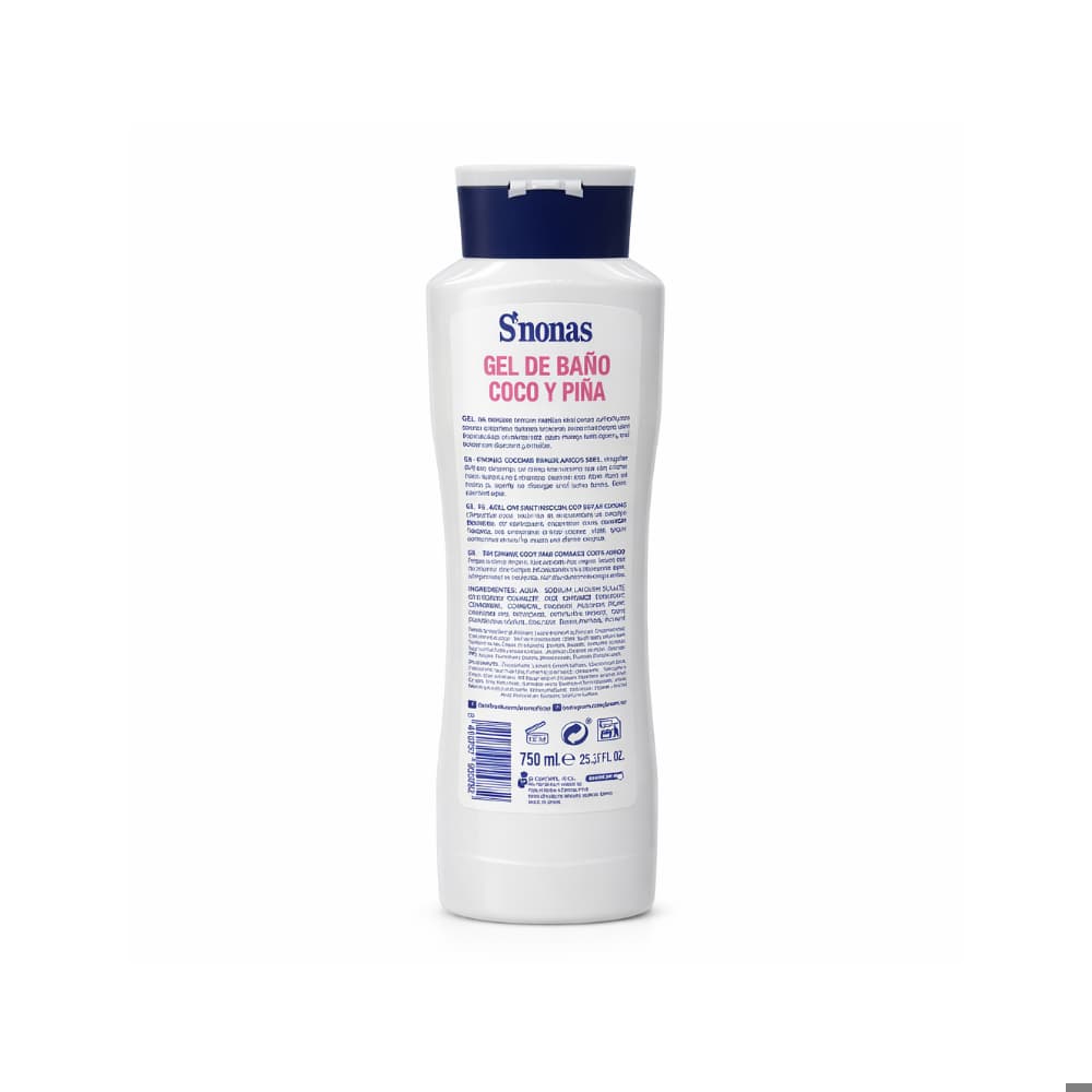 Gel de baño coco y piña S'nonas (750 ml) - Miniatura 3
