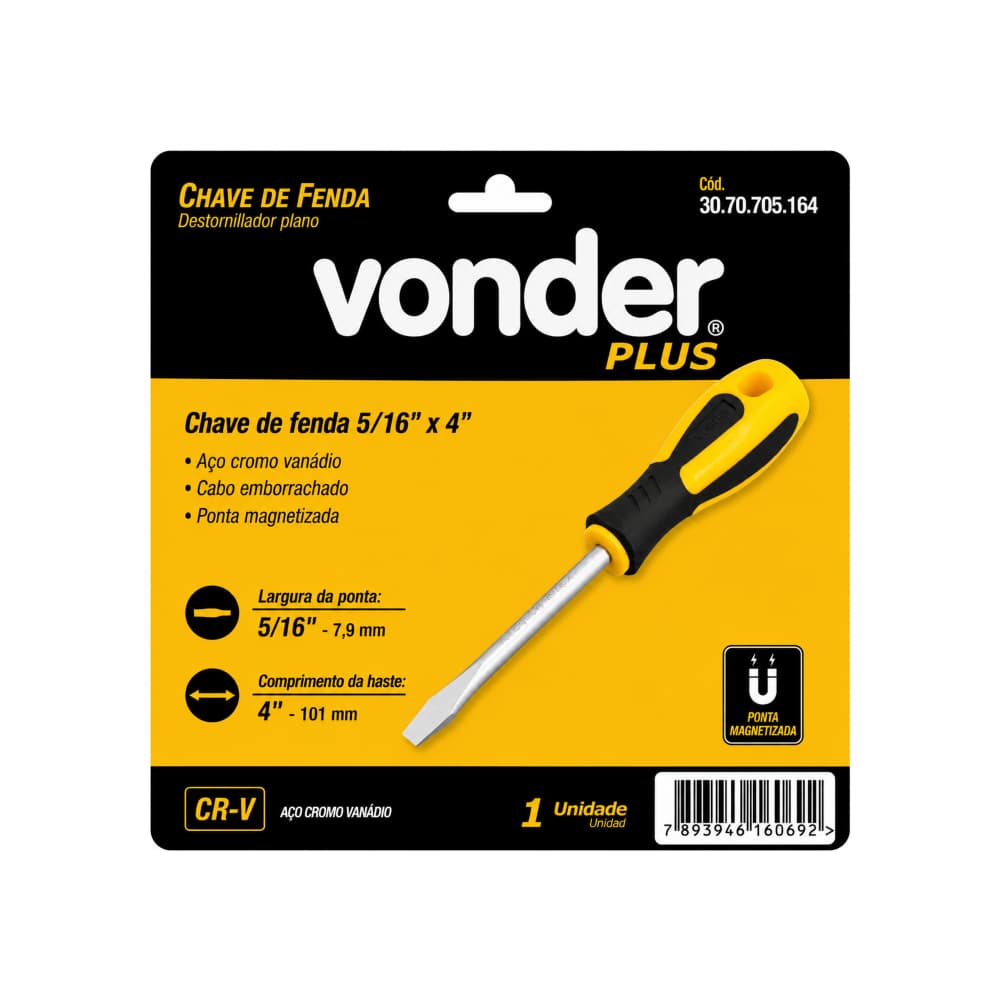 Destornillador de paleta 5/16" x 4" Vonder - Miniatura 4