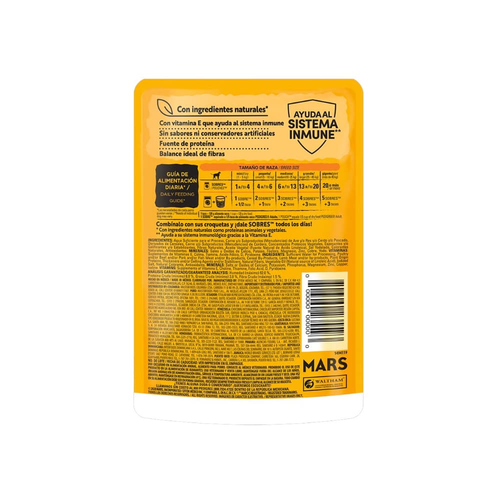 Alimento cordero en filetes para perro adulto Pedigree (100 g / 3.52 oz) - Miniatura 4