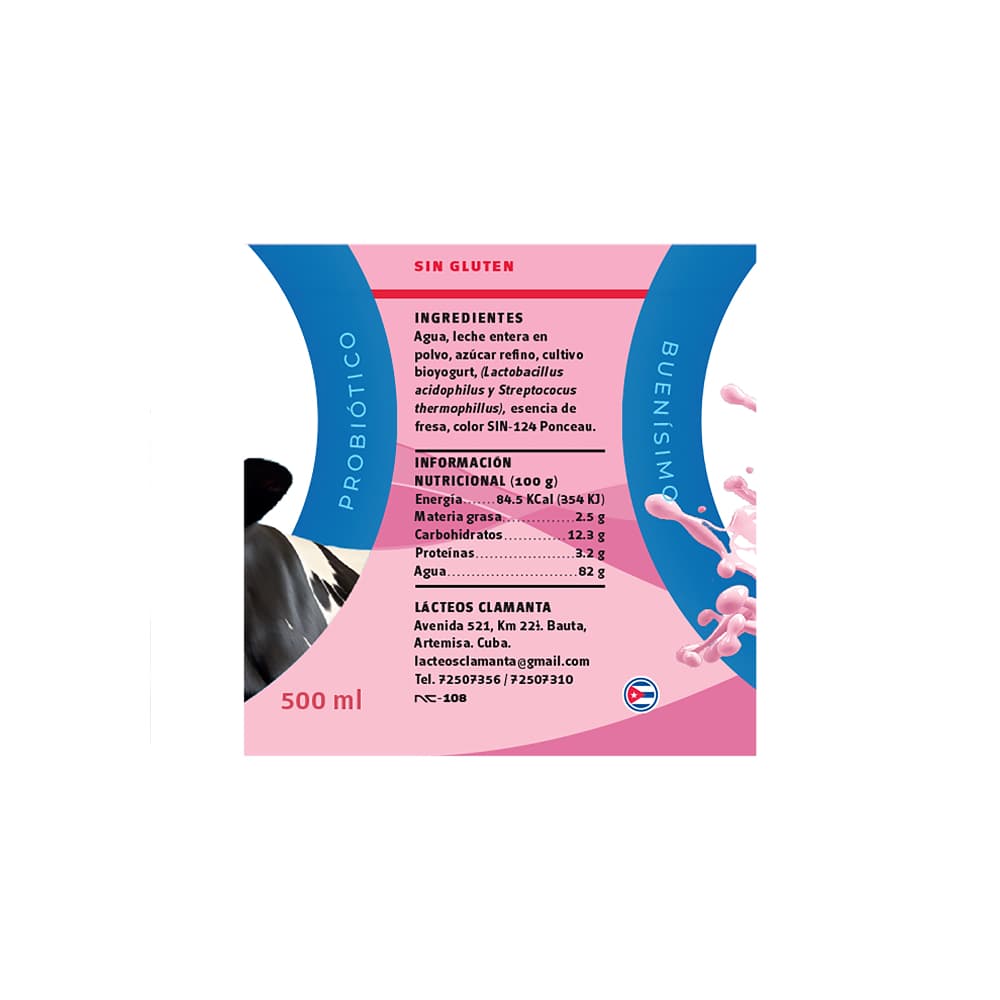 Yogurt probiótico de fresa Gustó Premium (500 ml) - Miniatura 3