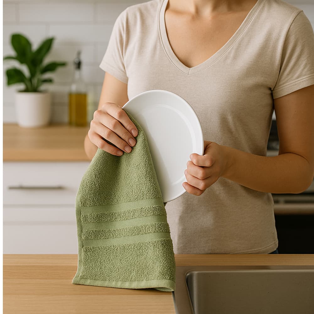 Toalla verde claro Yara (30 x 30 cm) - Miniatura 3