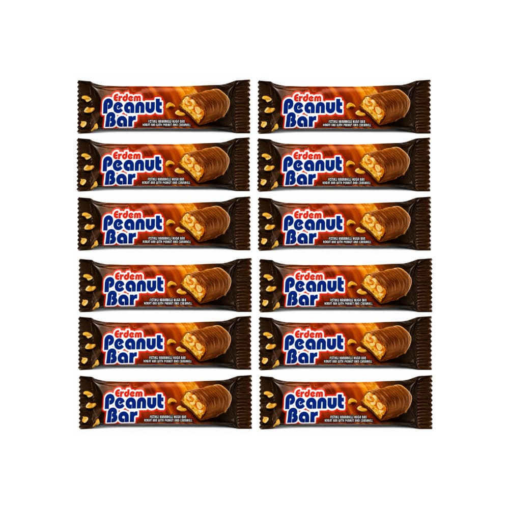 Barra de cacahuete con caramelo y chocolate Erdem (12 x 20 g) - Miniatura 1