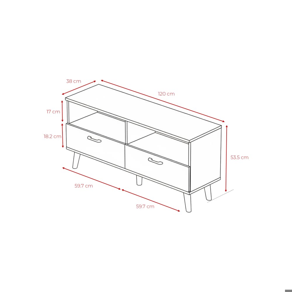 Mesa para TV con 2 gavetas Sail - Miniatura 4