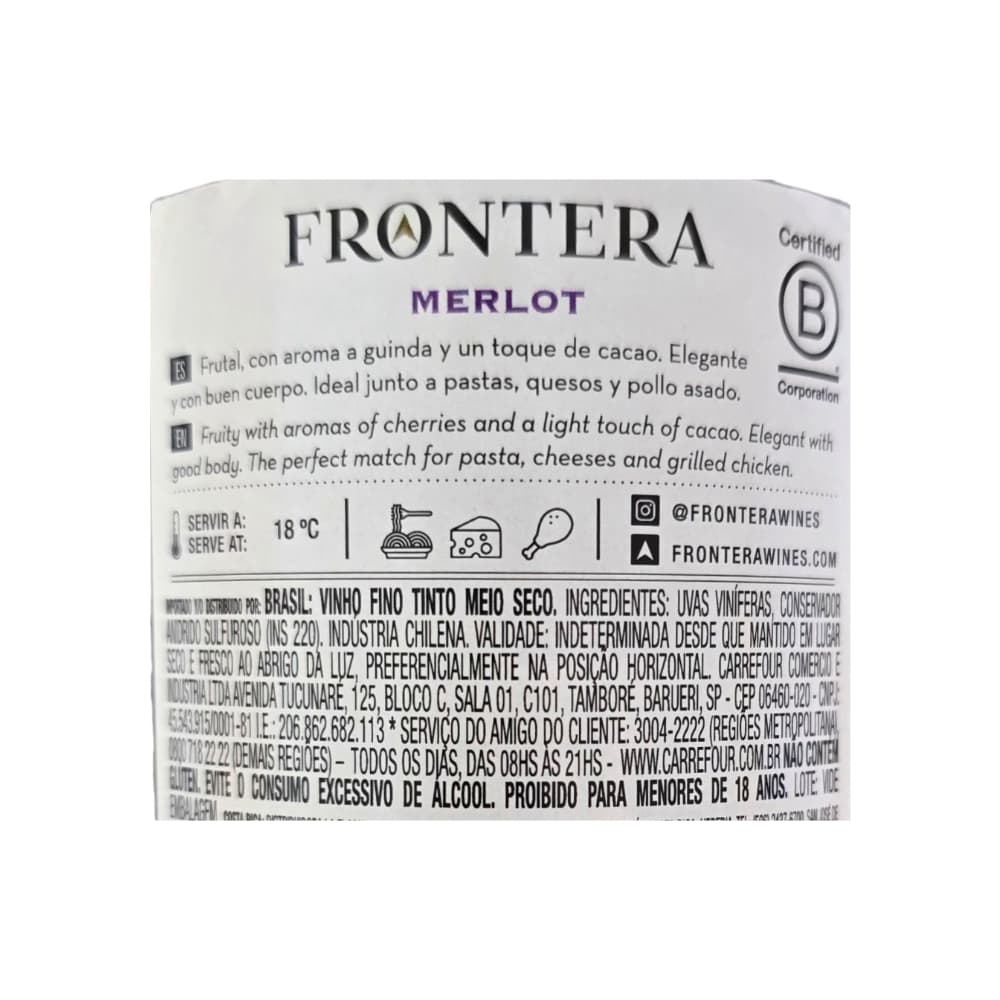 Vino tinto Merlot Frontera (750 ml) - Miniatura 4