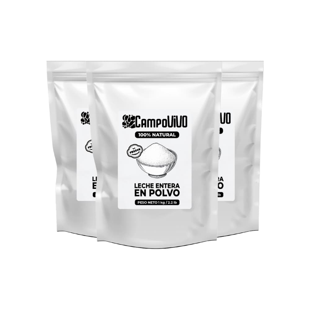 Leche entera en polvo Campo Vivo (3 x 1 kg / 2.2 lb) - Miniatura 1