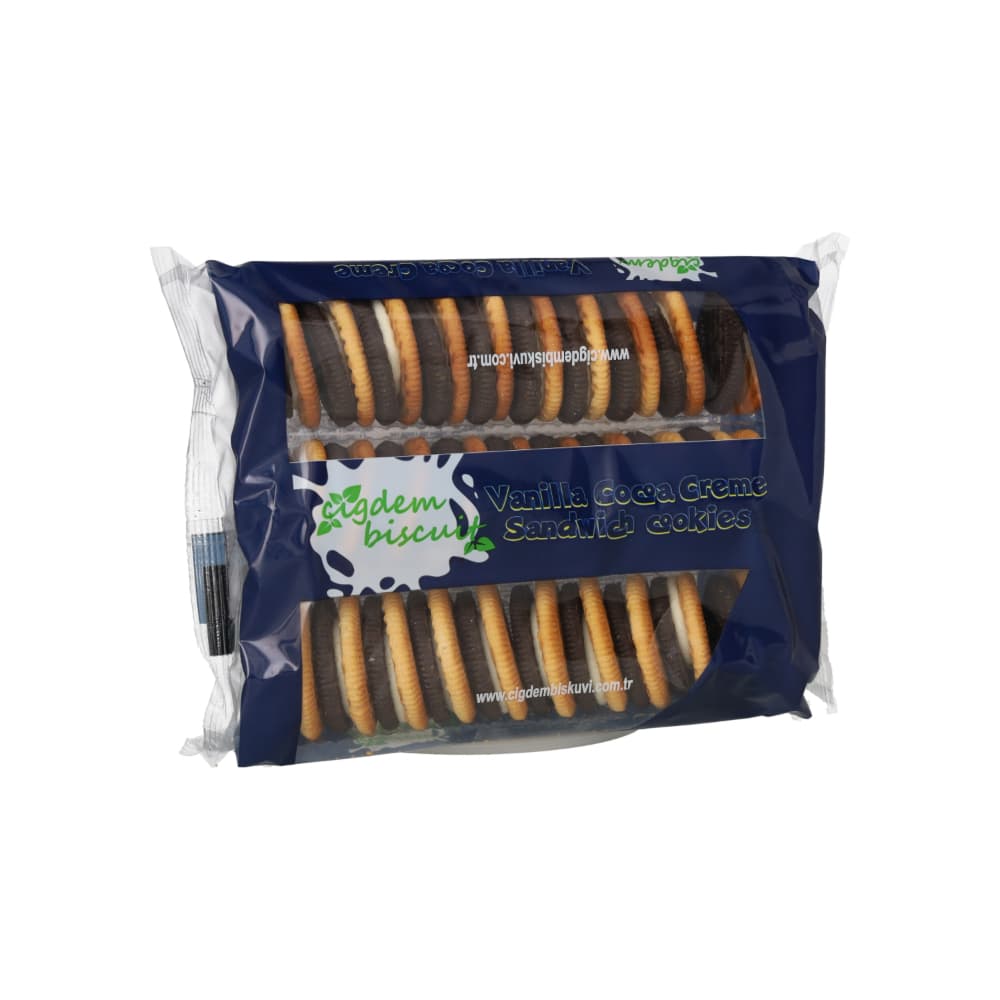 Galletas dulces de chocolate rellenas con crema sabor a vainilla Cigdem (370 g / 13.05 oz) - Imagen 1