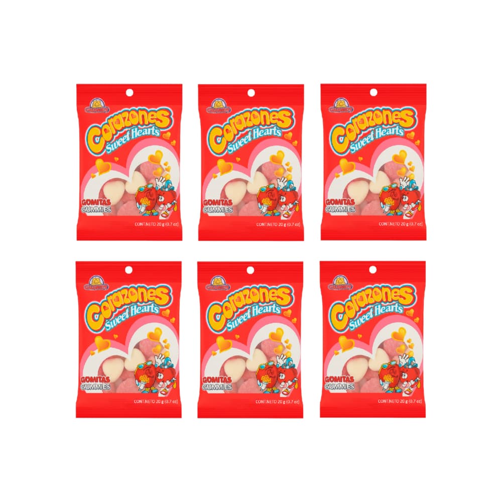 Gomitas corazones Guandy (6 x 20 g) - Miniatura 1