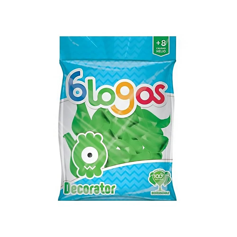 Paquete de globos verde lima Blogos Decorator (30 U) - Miniatura 1