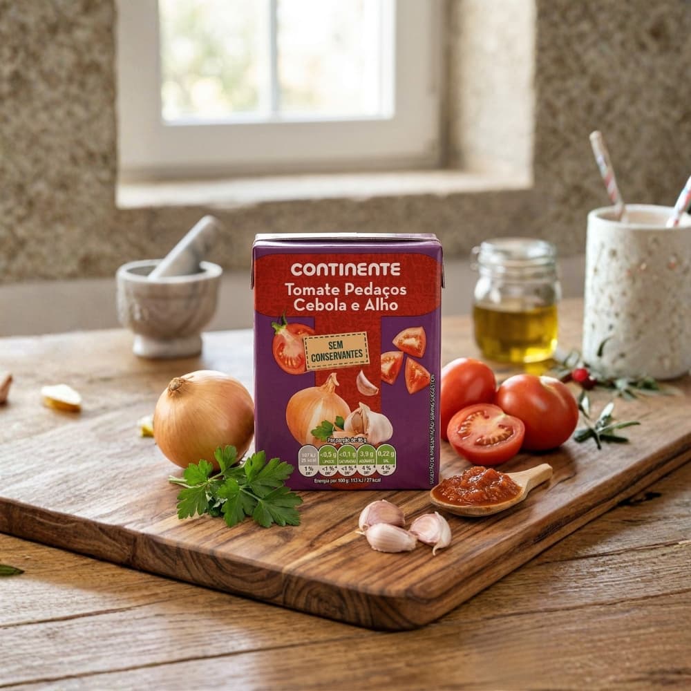 Tomates troceados con cebolla y ajo Continente (380 g / 13.40 oz) - Miniatura 4