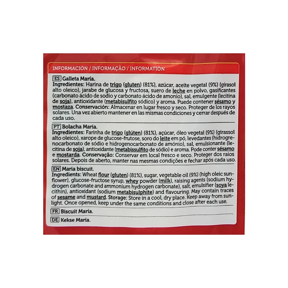 Galleta maria bolacha SPAR (4 x 200 g / 7.05 oz) - Miniatura 3