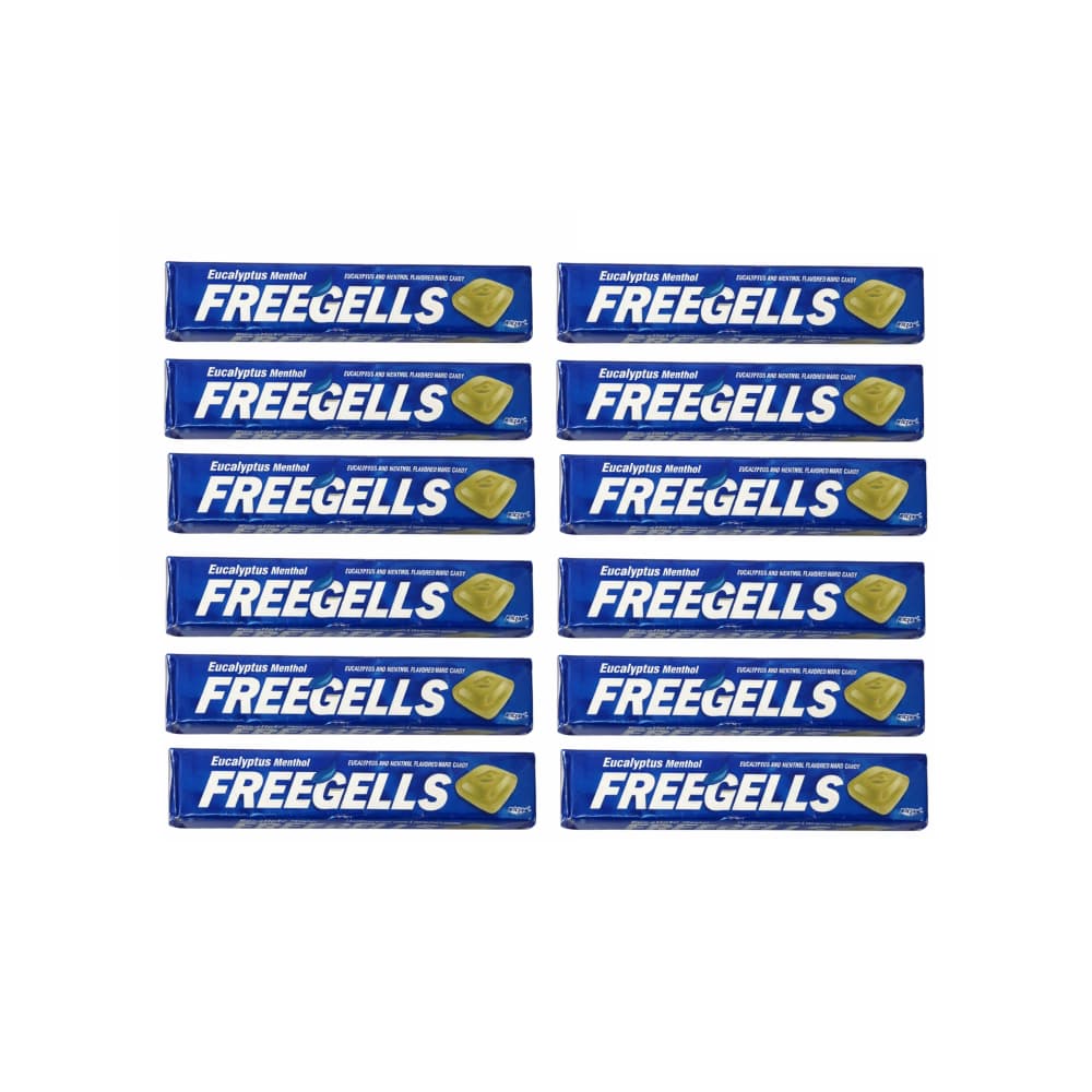 Caramelos macizos duros sabor a mentol y eucalipto Freegells (12 x 27.9 g) - Miniatura 1