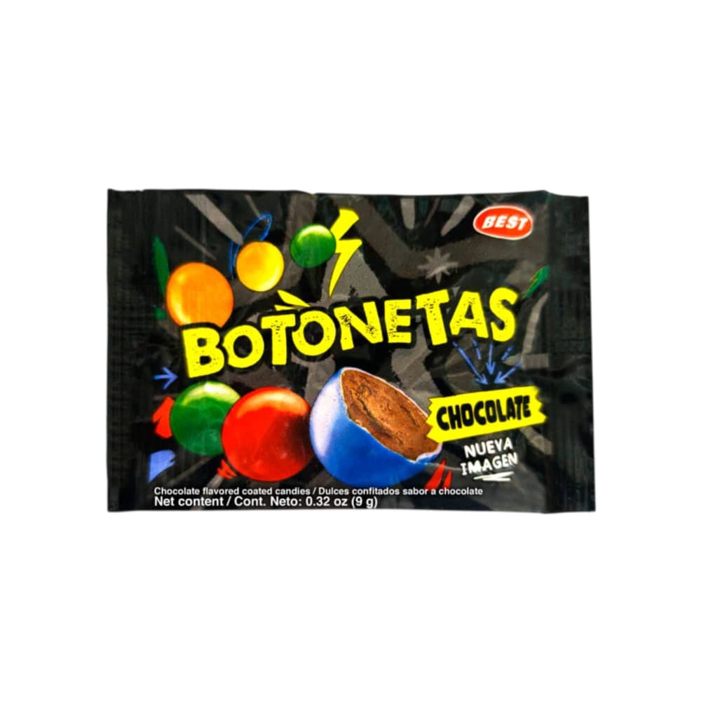 Dulces confitados sabor a chocolate Botonetas Best (9 g) - Miniatura 1