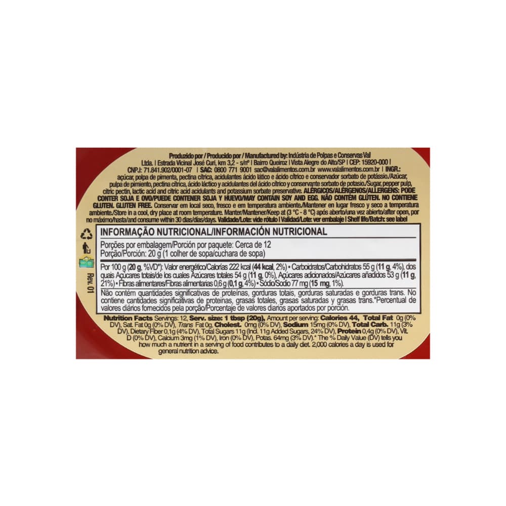 Mermelada agridulce de pimientos Val (3 x 230 g / 8.11 oz) - Miniatura 3