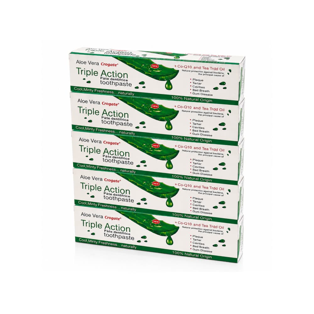 Pasta dental de aloe vera Crogate Triple Acción (5 x 100 g / 3.52 oz) - Miniatura 1
