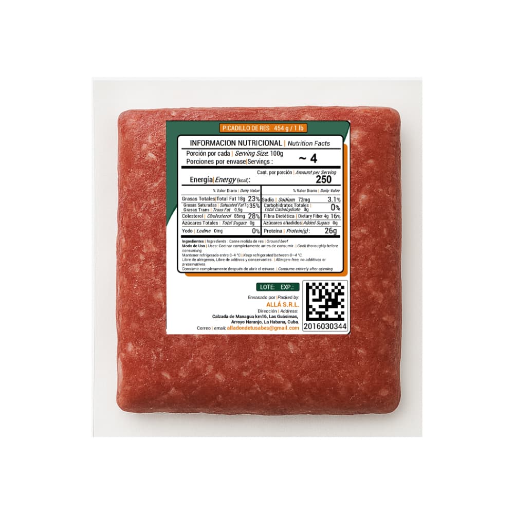 Picadillo de res ALLÁ (454 g / 1 lb) - Miniatura 4