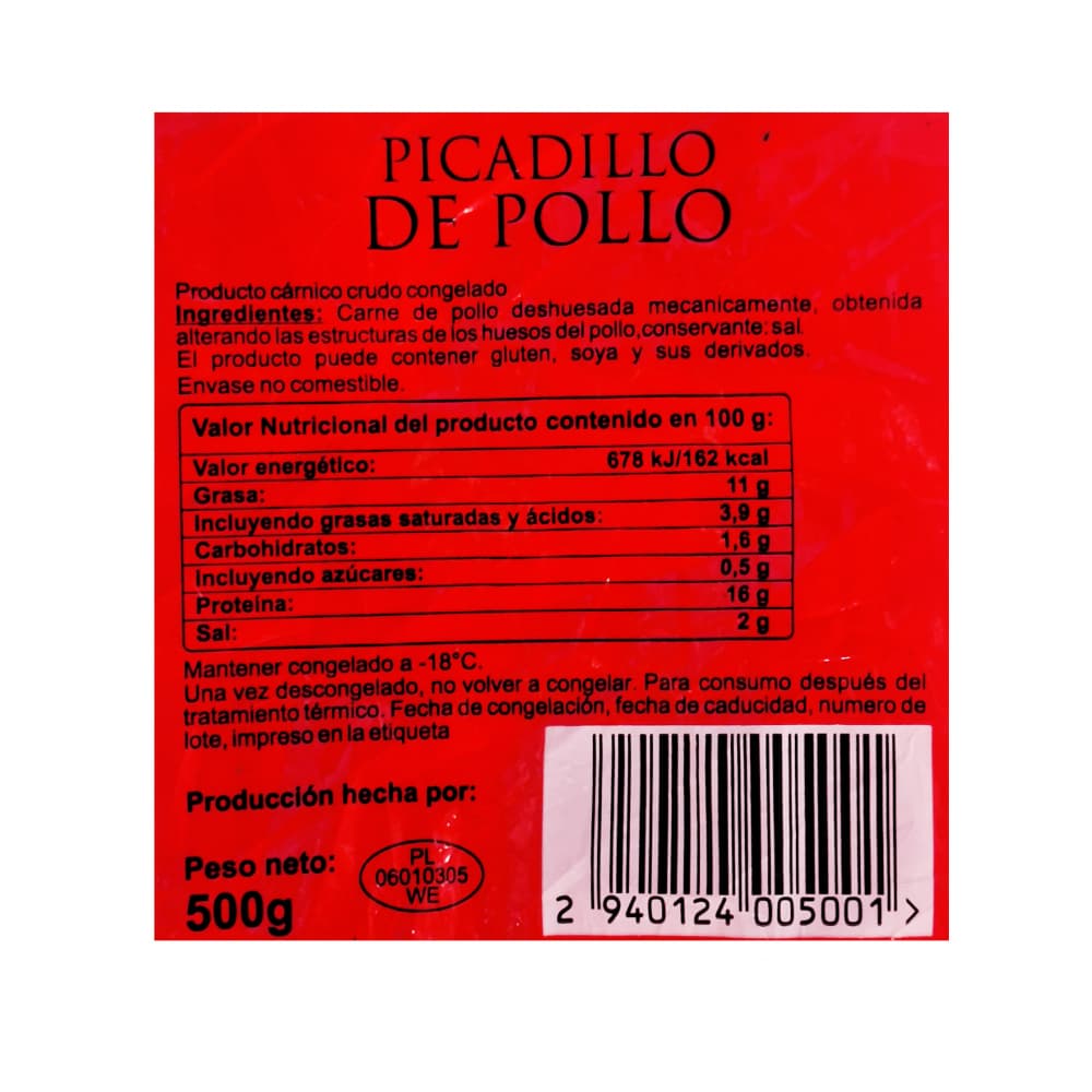 Carne mecánicamente separada de pollo Polskamp (500 g / 1.1 lb) - Miniatura 2