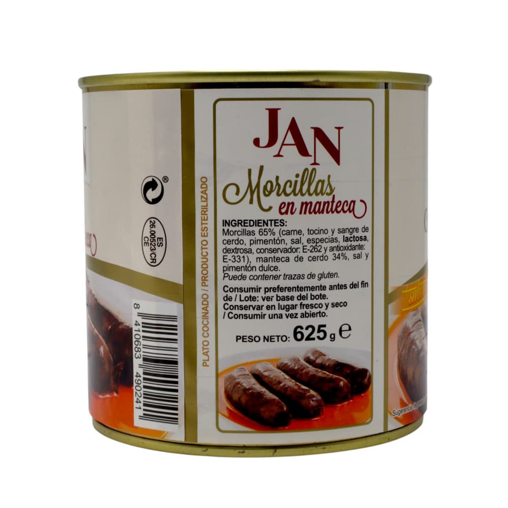 Morcillas en manteca sabor casero Jan (625 g / 1.38 lb) - Miniatura 2