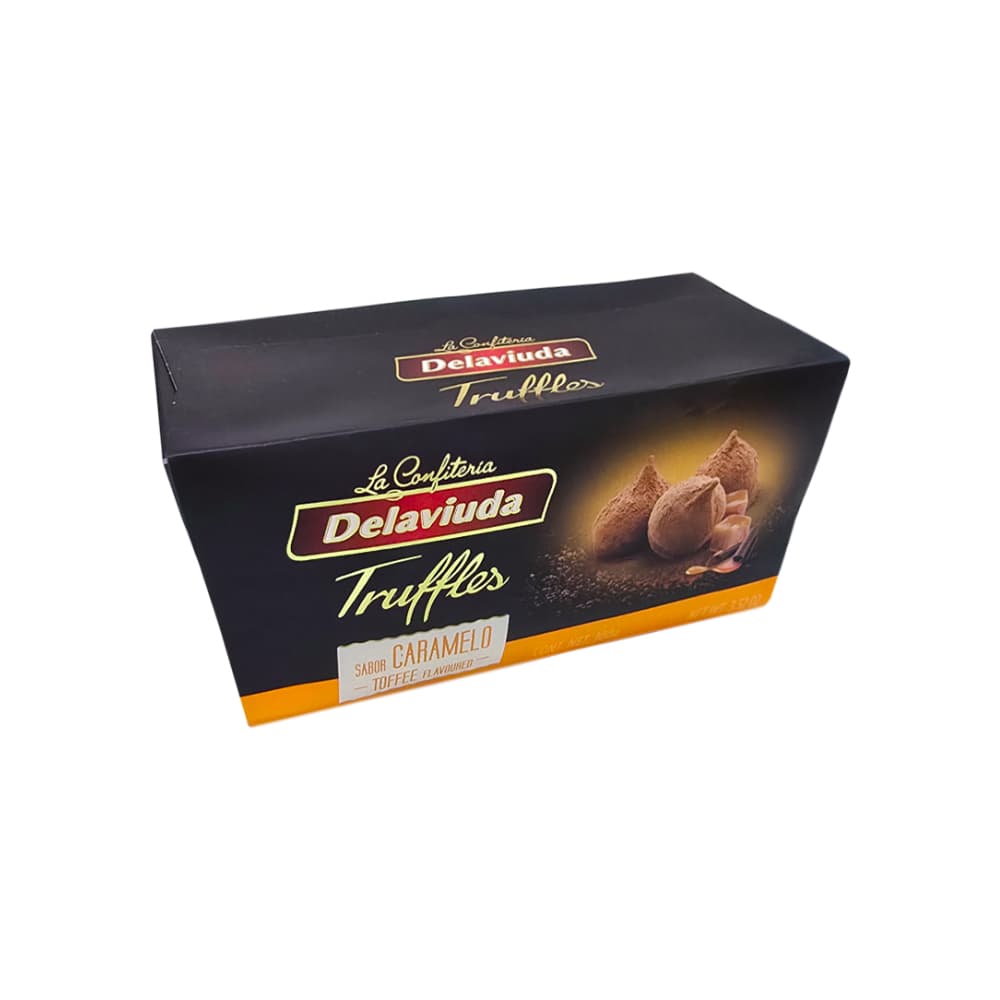 Trufas al cacao sabor caramelo Delaviuda (100 g / 3.52 oz) - Imagen 1