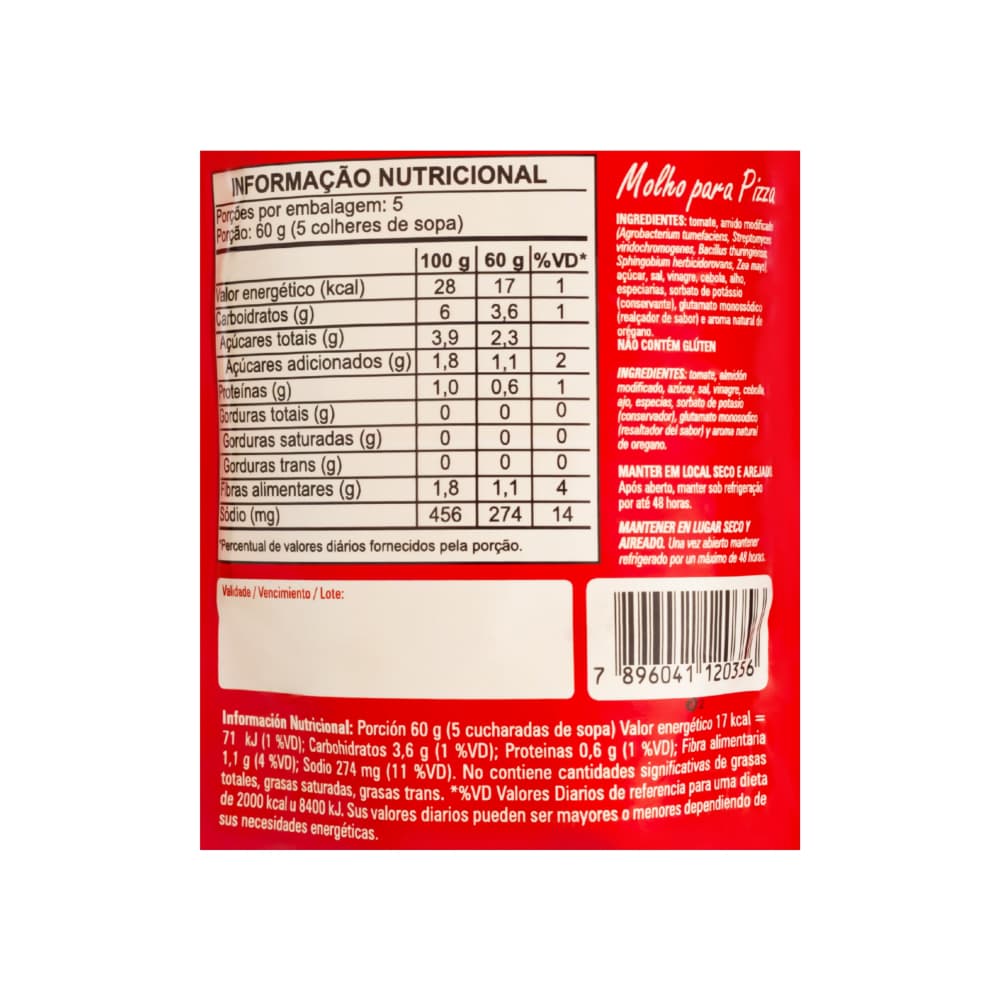 Salsa para pizza Oderich (300 g / 10.58 oz) - Miniatura 3