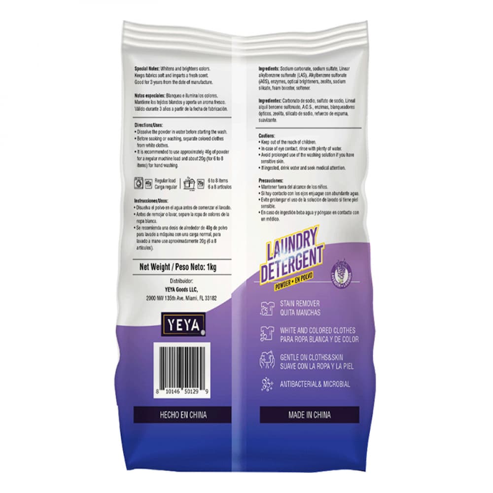 Detergente en polvo con aroma a lavanda Yeya (1 kg / 2.2 lb) - Miniatura 2