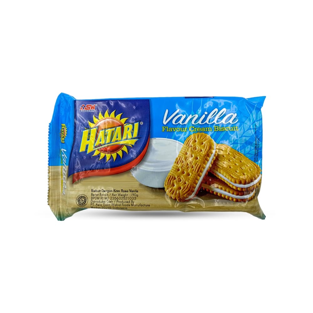 Galletas con crema sabor vainilla Hatari (190 g / 6.70 oz) - Imagen 1