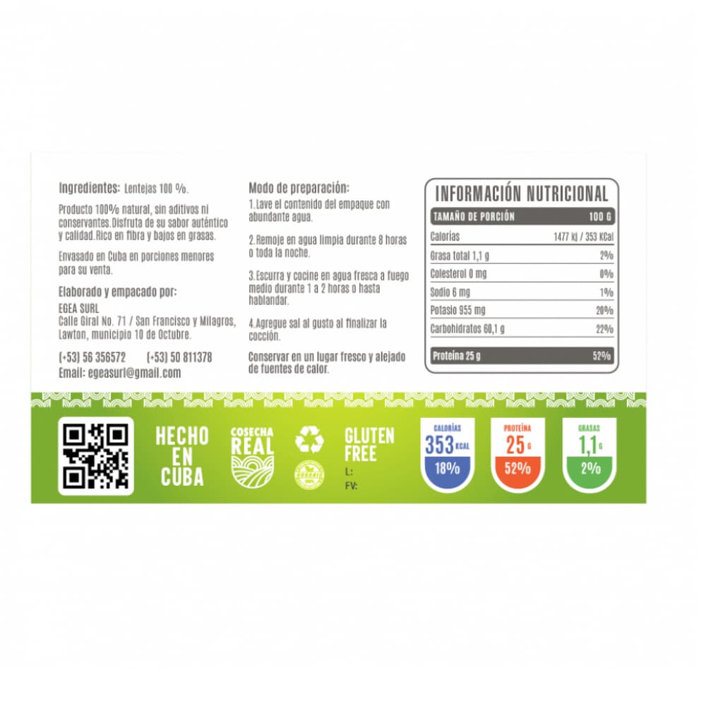 Lentejas Cosecha Real (4 x 500 g / 1.1 lb) - Miniatura 3