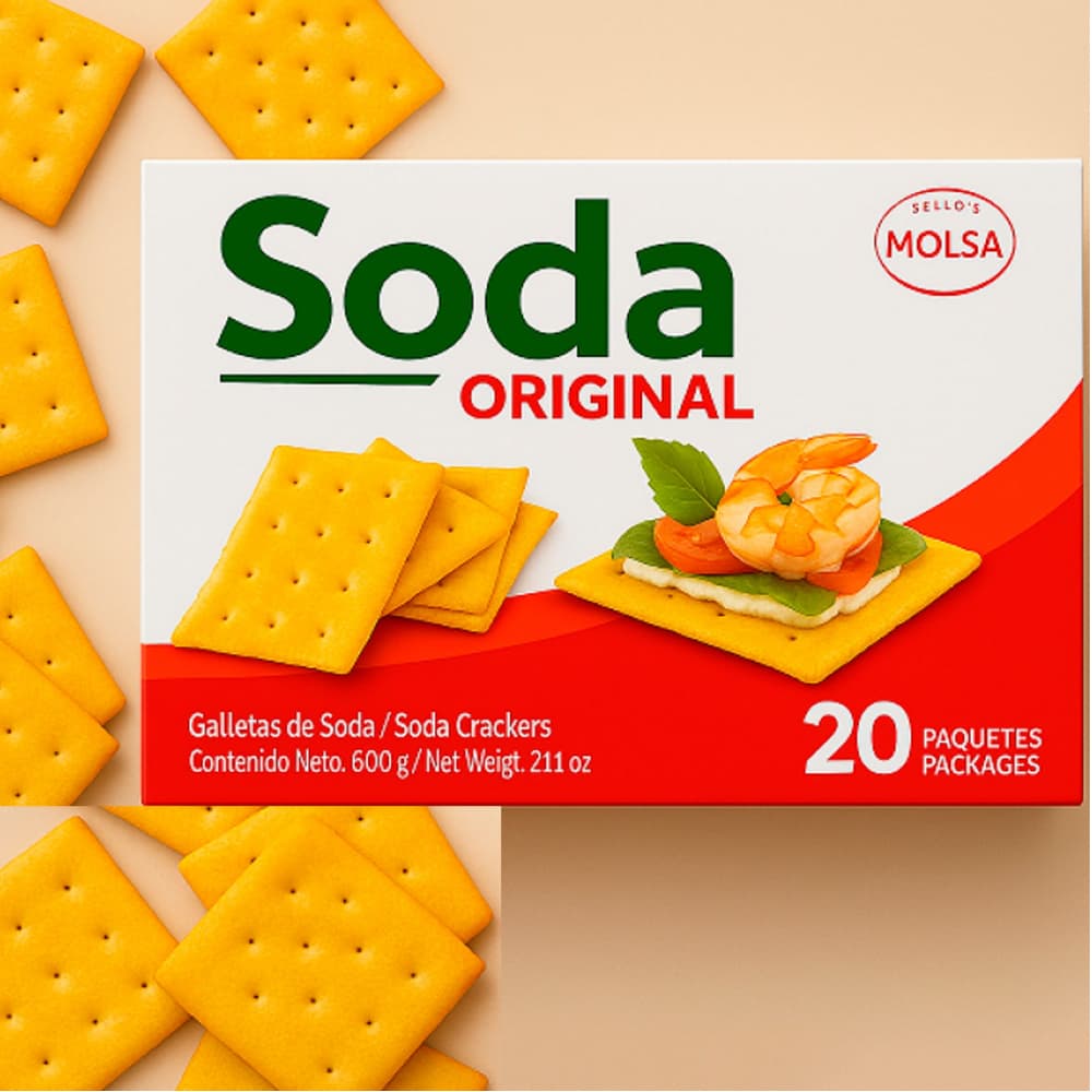 Galletas de soda original Molsa (600 g / 1.32 lb) - Miniatura 2