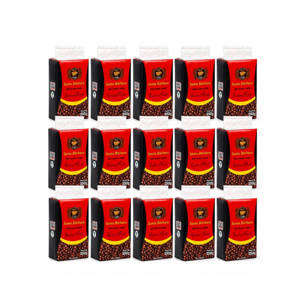 Café tostado y molido extra fuerte Santa Bárbara (15 x 250 g / 8.8 oz) - Imagen 1