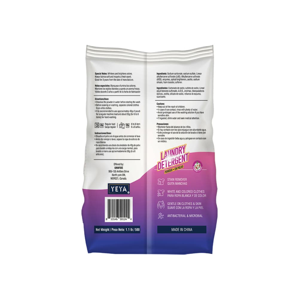 Detergente en polvo con aroma a flores Yeya (3 x 500 g / 1.1 lb) - Miniatura 2
