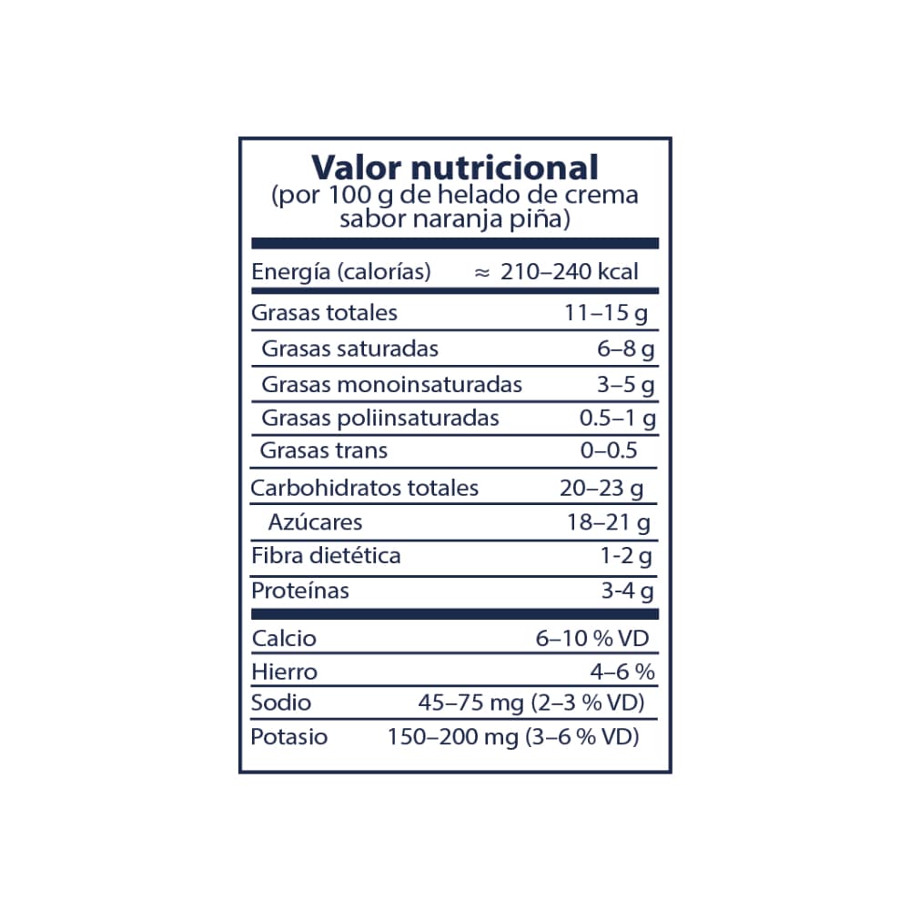 Helado de crema sabor naranja piña YEYA (4 L) - Miniatura 3