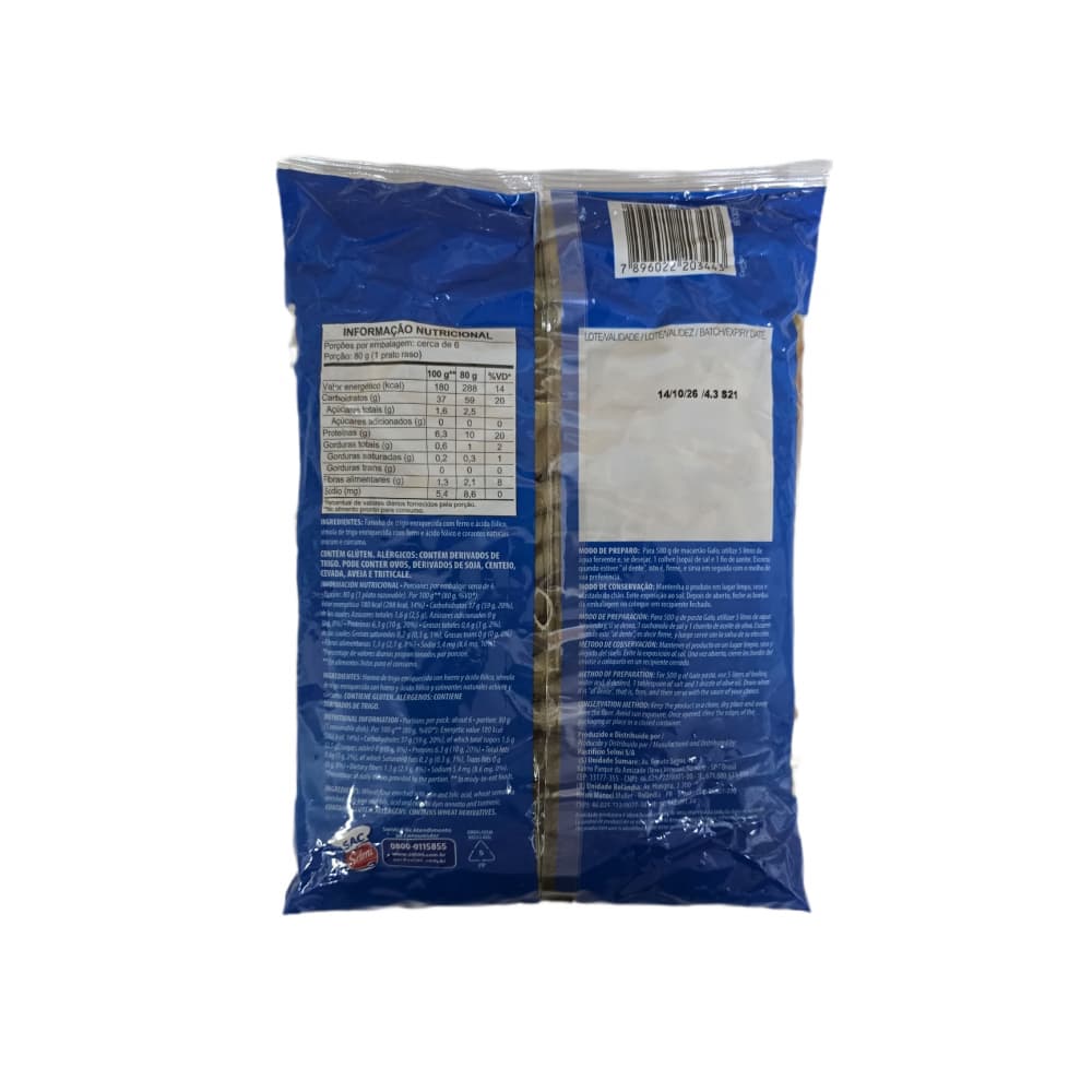 Pasta tipo macarrones Galo Selmi (500 g / 1.10 lb) - Miniatura 4