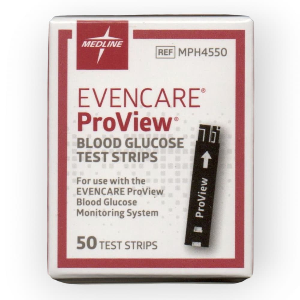 Tiras reactivas de glucosa en sangre. EvenCare ProView Medline (50 U) - Imagen 1
