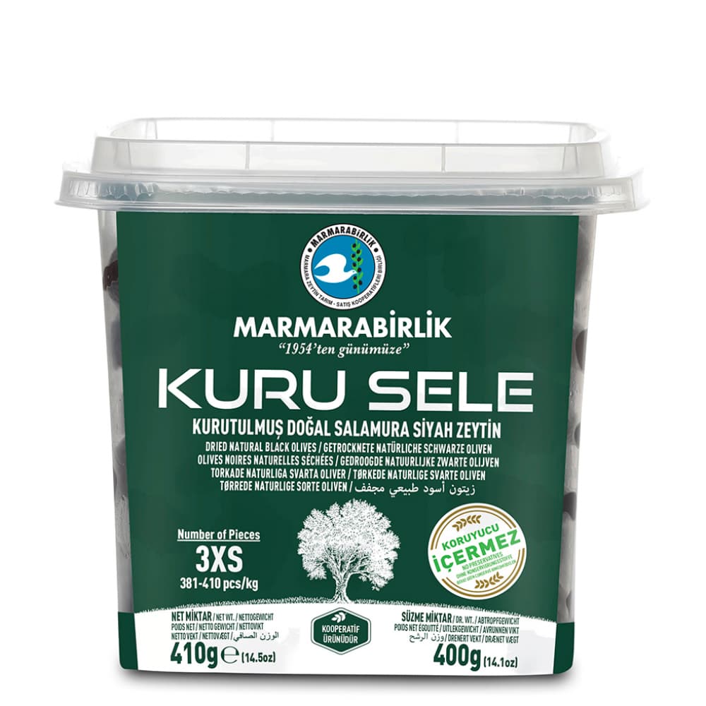 Aceitunas negras naturales deshidratadas Marmarabirlik (410 g / 14.5 oz) - Imagen 1