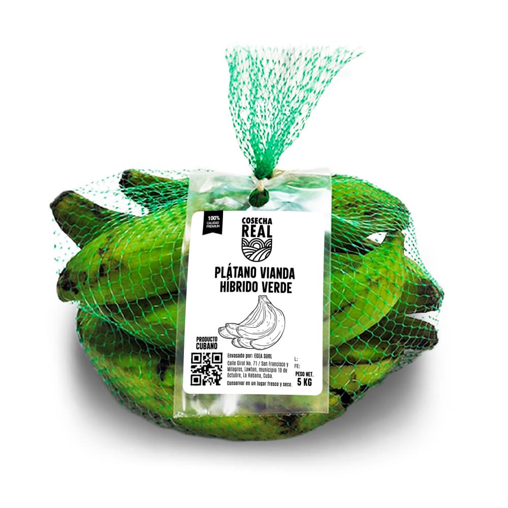 Plátano vianda híbrido verde Cosecha Real (5 kg / 11.02 lb) - Imagen 1