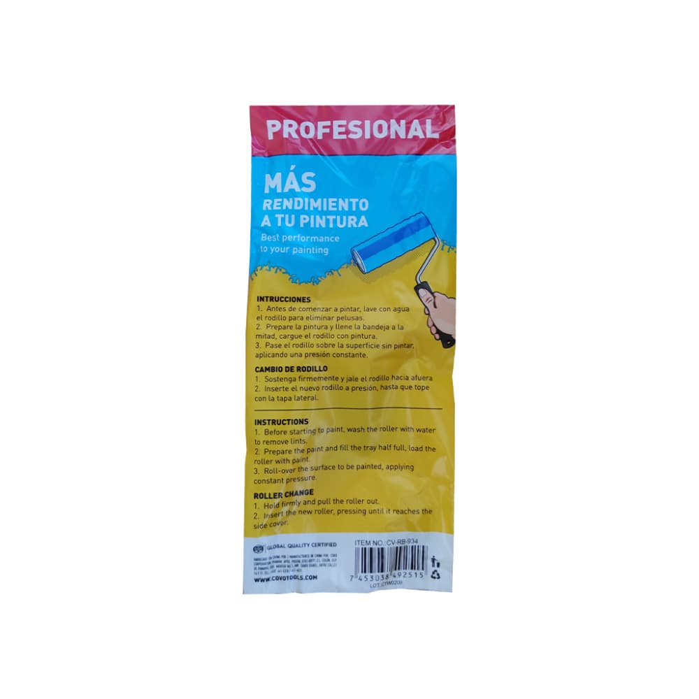 Mota para rodillo de pintar de 3/4" x 9" Covo - Miniatura 2