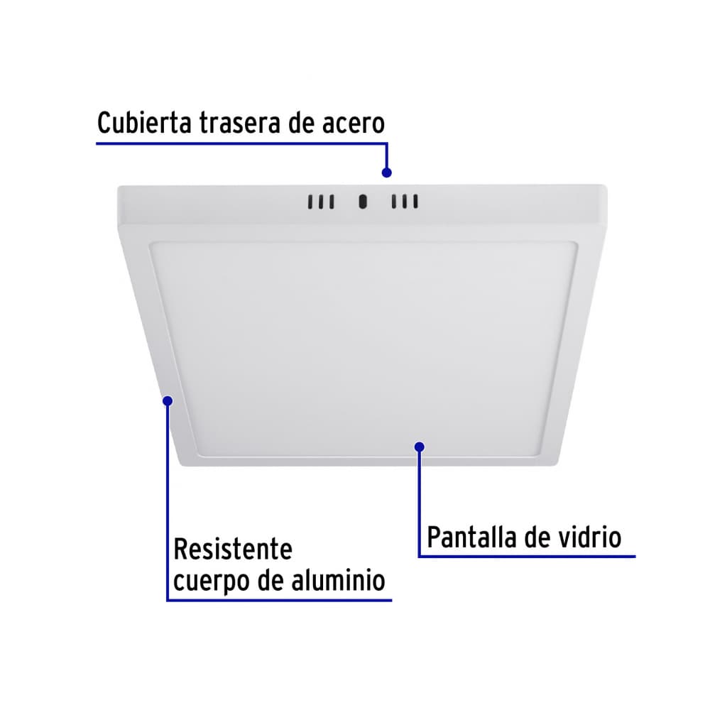 Luminario cuadrado blanco LED 24 W Volteck PLA-213L - Miniatura 5