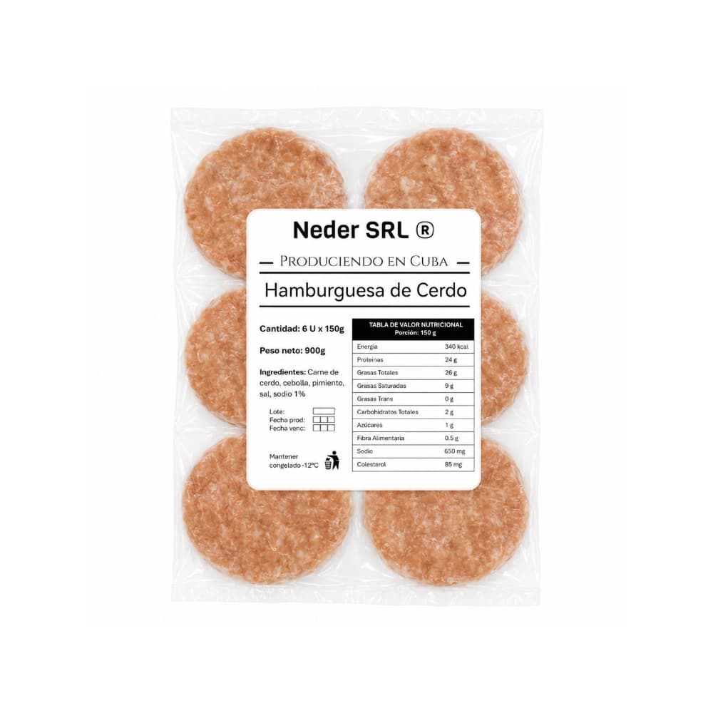 Hamburguesa de cerdo Neder (900 g / 1.98 lb) - Miniatura 3