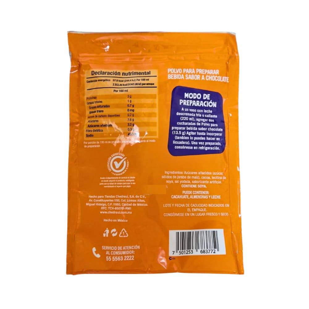 Polvo para preparar bebida sabor a chocolate Chedraui (250 g / 8.8 oz) - Miniatura 2