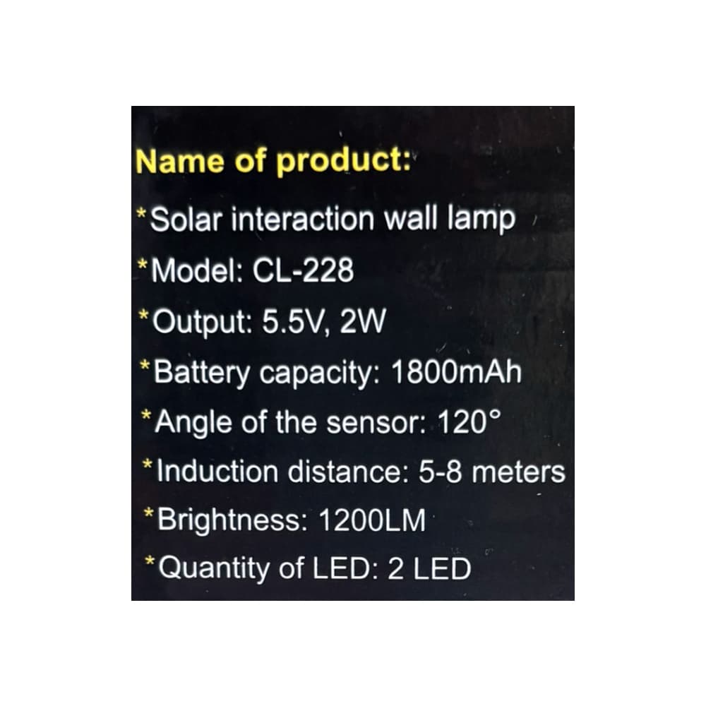 Lámpara solar de pared MAF modelo CL-228 - Miniatura 4