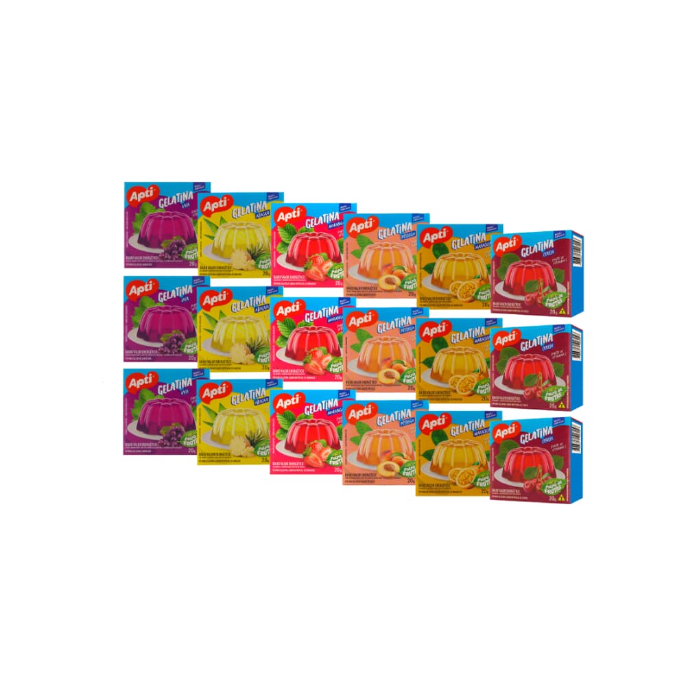 Gelatina sabor uva + Gelatina sabor piña + Gelatina sabor melocotón + Gelatina sabor maracuyá + Gelatina sabor fresa + Gelatina sabor cereza - Imagen 1