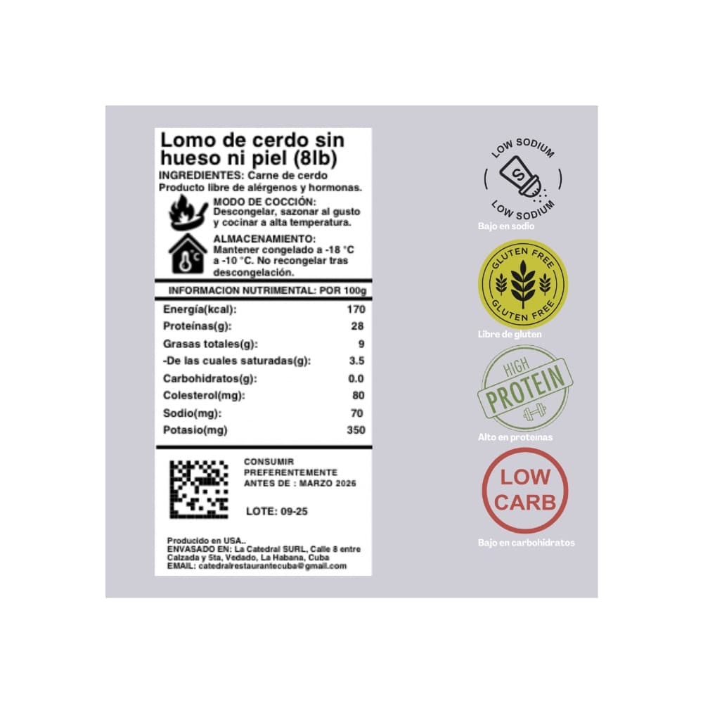 Lomo de cerdo sin piel y sin hueso AZ Mercado-Familiar (3.63 kg / 8 lb) - Miniatura 3