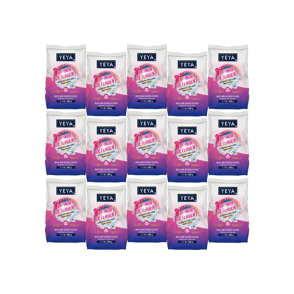 Detergente en polvo con aroma a flores YEYA (15 x 500 g / 1.1 lb) - Miniatura 1