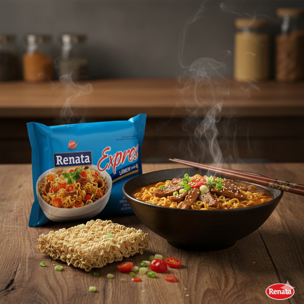 Fideos instantáneos sabor a carne Renata (6 x 85 g / 3 oz) - Miniatura 4
