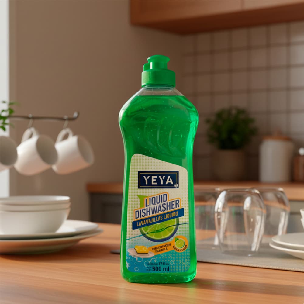 Lavavajillas líquido con aroma a limón fórmula concentrada YEYA (500 ml) - Miniatura 4