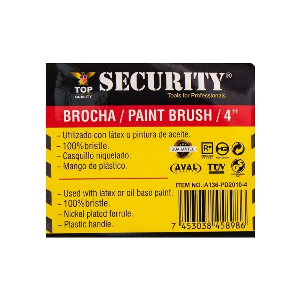 Brocha profesional de pintar 4" Security - Miniatura 3