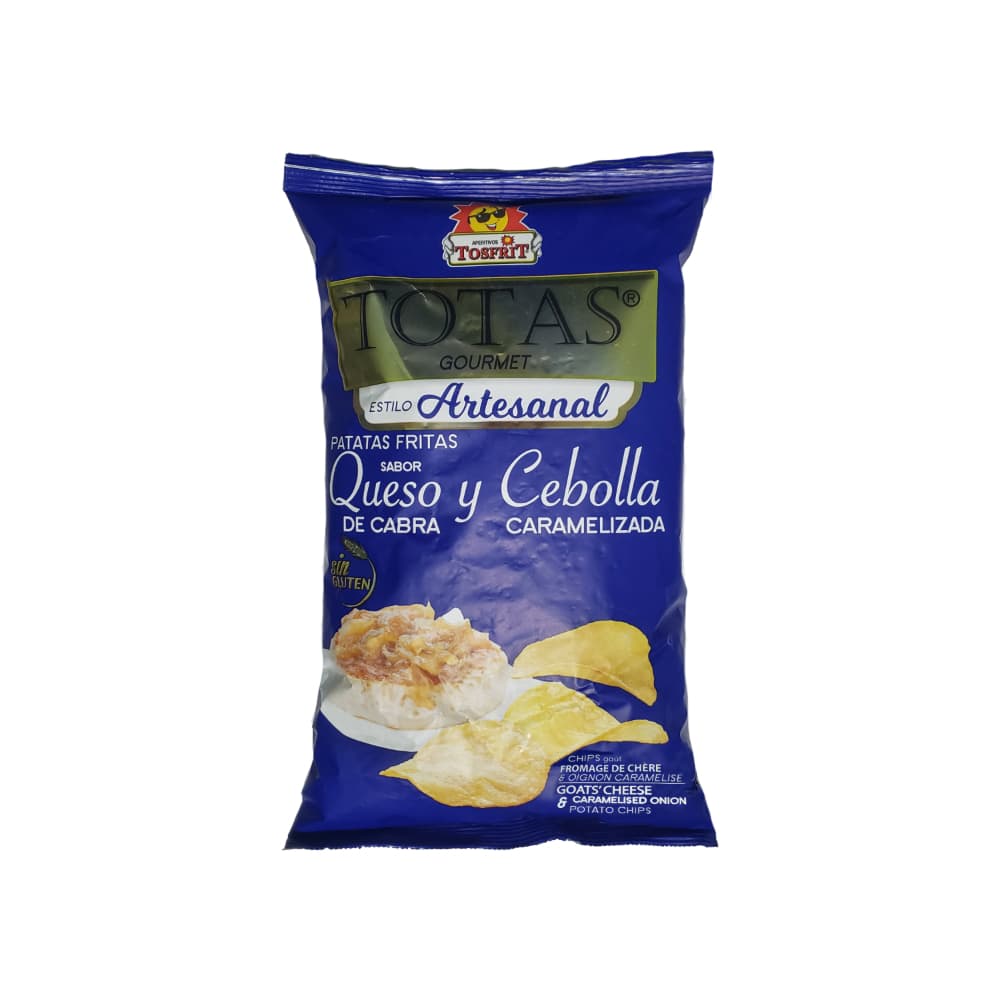 Patatas fritas sabor queso de cabra y cebolla caramelizada Totas Gourmet (130 g / 4.58 oz) - Imagen 1