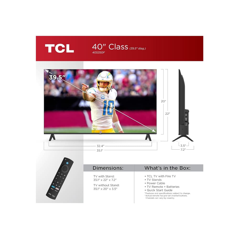 Televisor smart de 40" color negro Fire TV HD TCL 40S350F - Miniatura 2