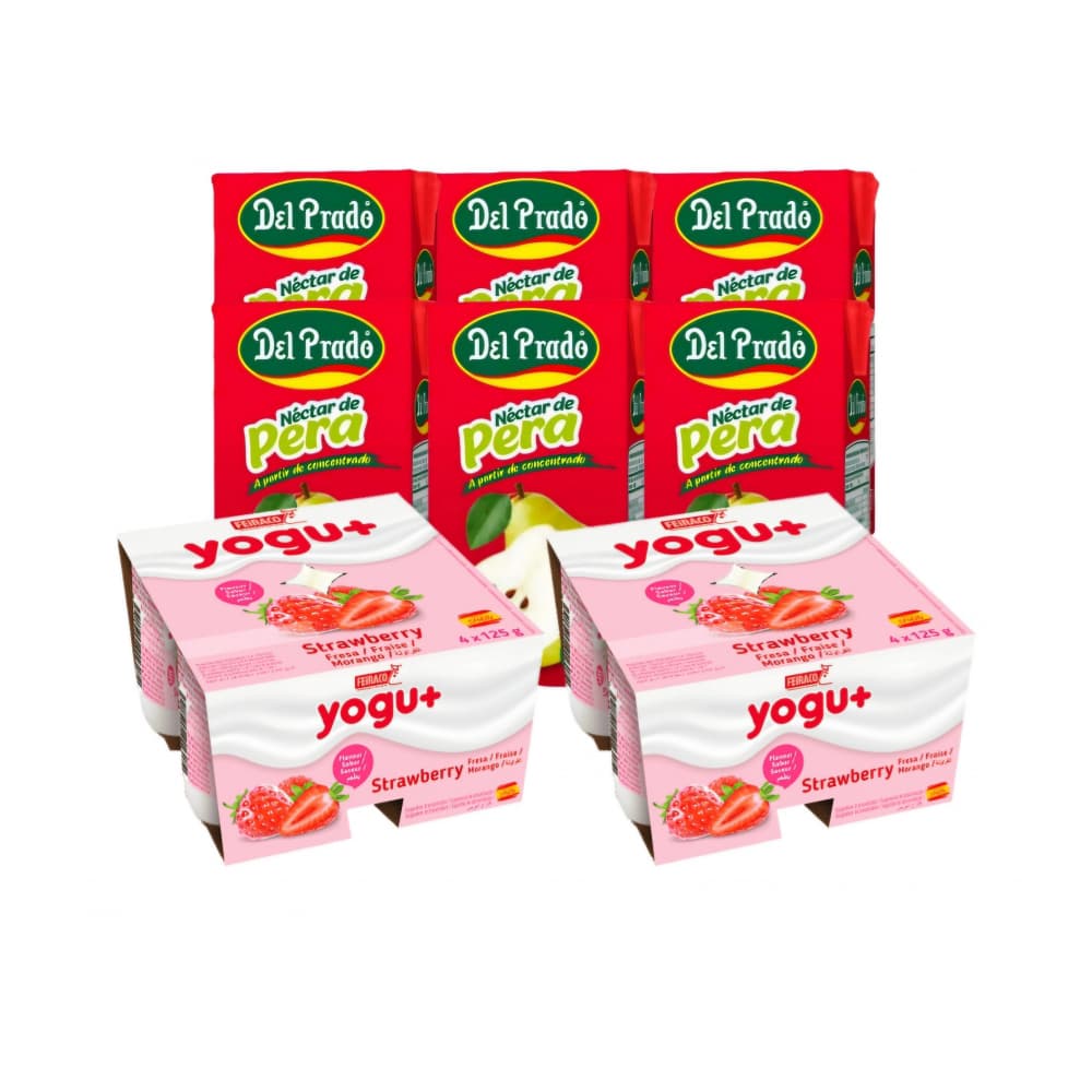 Yogur pasteurizado sabor a fresa + Néctar de pera Del Prado - Imagen 1