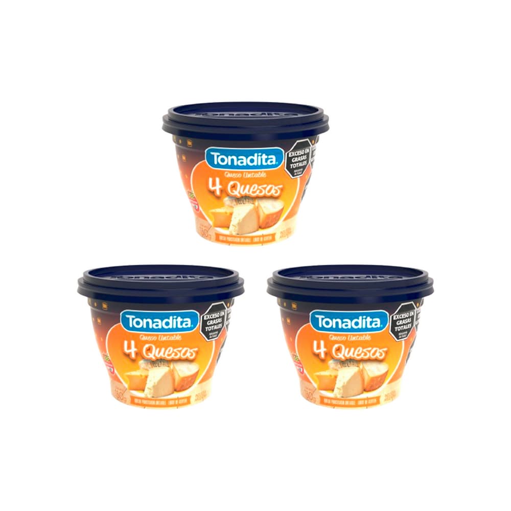 Queso untable sabor a 4 quesos Tonadita (3 x 180 g / 6.35 oz) - Imagen 1
